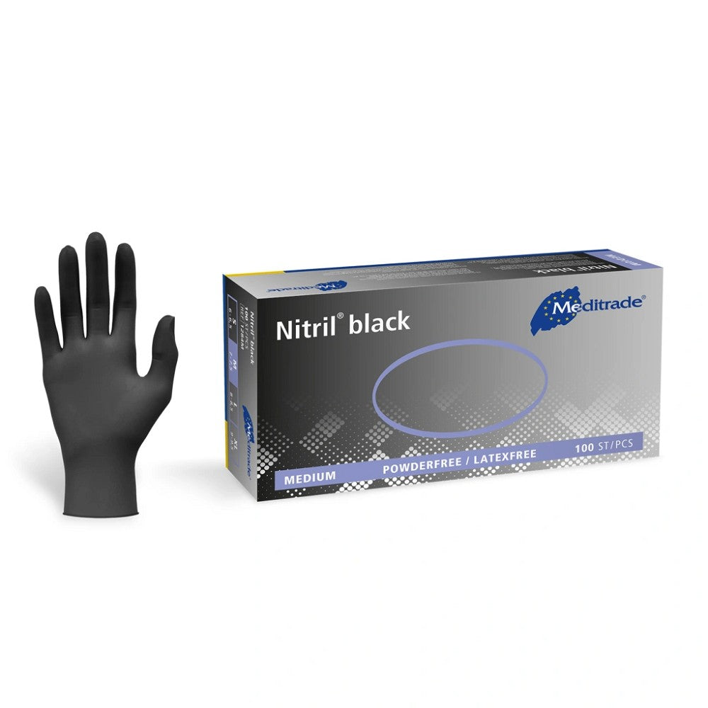 Meditrade Nitrilhandschuhe Nitril® black S - XL 100 Stück/Box
