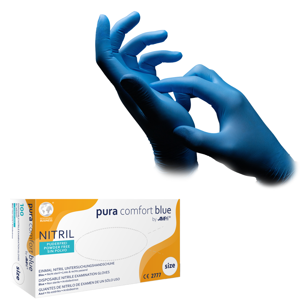 KK Nitrilhandschuhe | Unsteril | Blau | Größe S-XL | 100 Stück/Box