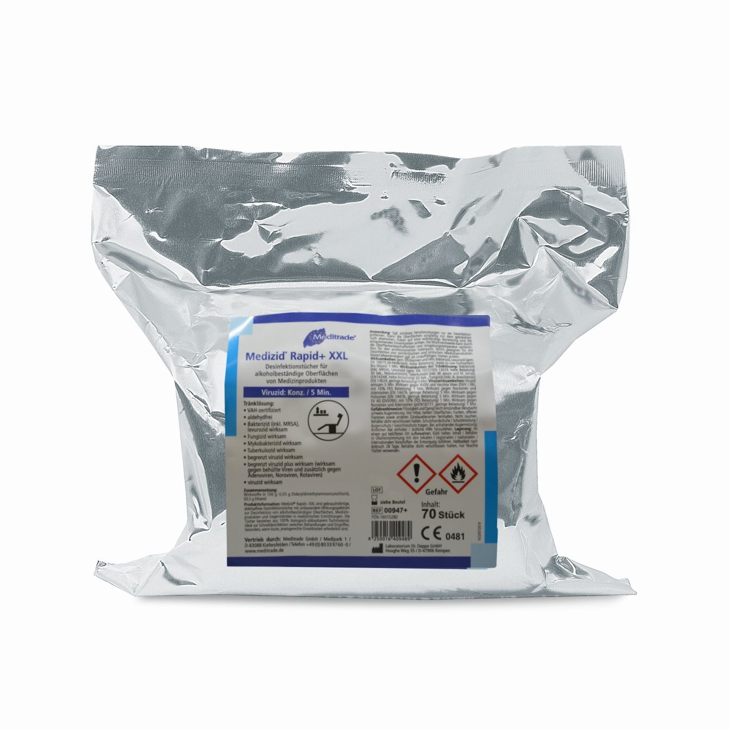 Medizid Rapid+ XXL  Desinfektionstücher | 70 Tücher/Eimer