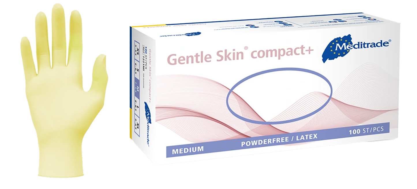 Meditrade Latexhandschuhe Gentle Skin compact+ XS - XL 100 Stück/Box