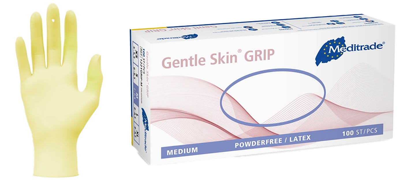 Meditrade Latexhandschuhe Gentle Skin® grip XS - XL 100 Stück/Box