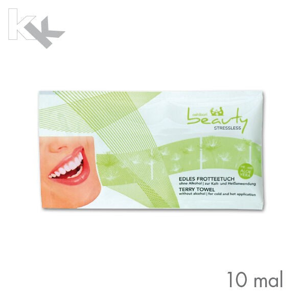 Oshibori Beauty Stressless | 10 Stück | Wellnesstuch mit Aloe Vera | Erfrischungstuch