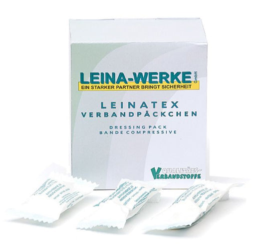 LEINATEX Verbandpäckchen | 8 cm x 10 cm | Karton mit 20 Stück