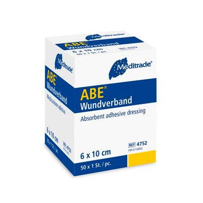 ABE® Wundverband | Mit Wundauflage | Steril | 6 x 10 cm | 50 Pouch/Packung