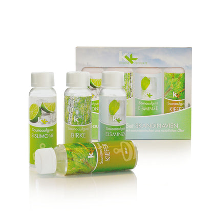 KK Saunaaufguss Set Skandinavien | Saunakonzentrat | 4 x 100 ml/Flasche