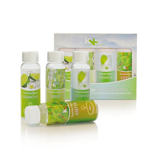 KK Saunaaufguss Set Skandinavien | Saunakonzentrat | 4 x 100 ml/Flasche