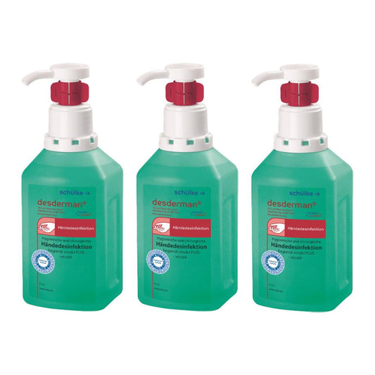 Schülke Desderman | 3 x 500 ml Hyclick | Händedesinfektionsmittel | Desinfektionsmittel