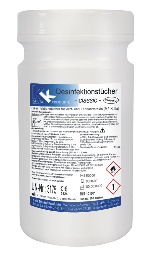 KK Desinfektionstücher JUMBO mit Dose 200 Tücher 200 x 270 mm vers. Düfte