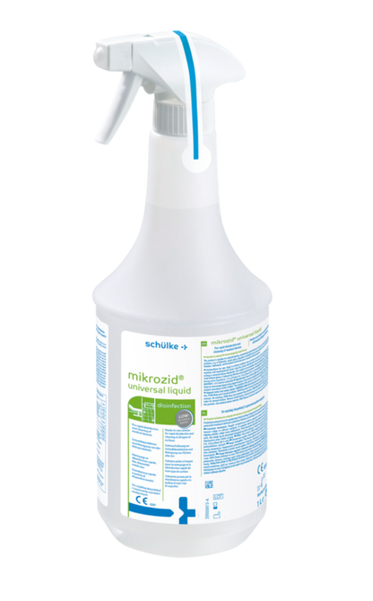 Schülke mikrozid® universal liquid | Alkoholische Schnelldesinfektion | 1 Liter Sprühflasche