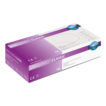 Unigloves Latexhandschuhe CLASSIC Box mit 100 St.  Gr. XS-XL
